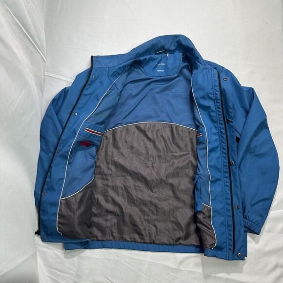 Calvin Klein Men’s Large Blue Water‑Resistant Shell Jacket Windbreaker Coat - Picture 3 of 8